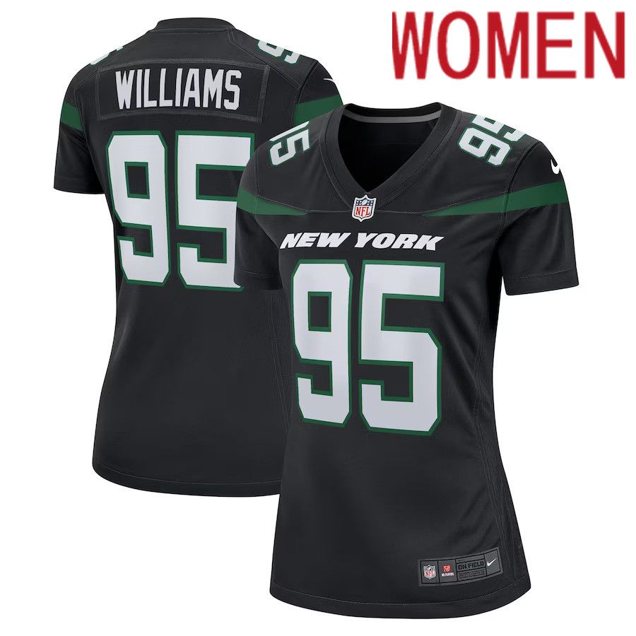 Women New York Jets #95 Quinnen Williams Nike Stealth Black Alternate Game Player NFL Jersey